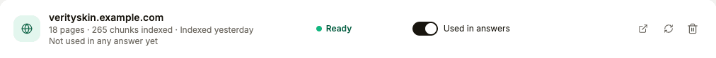 Your website, 18 pages indexed, ready